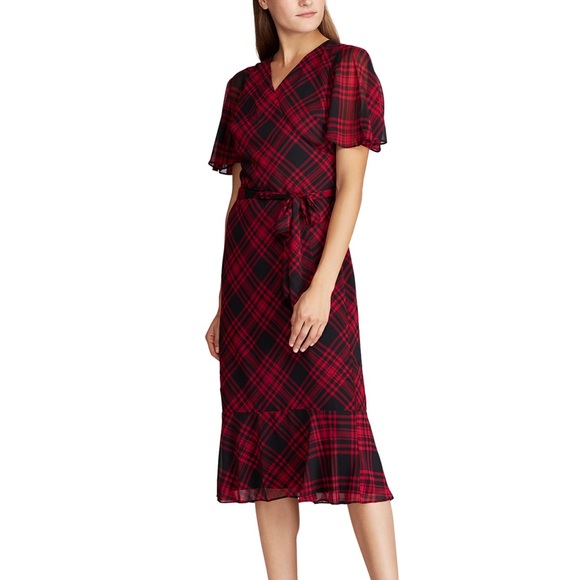 🌟New Ralph Lauren Plaid Georgette Dress🌟 - Picture 1 of 8